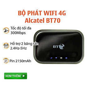 Mua Bộ Phát Wifi Di Động 3G 4G Alcatel BT70 Mini Hub Tốc Độ 4G 300Mbps  Pin 2150mAh  Hỗ Trợ 2 Băng Tần- Hỗ Trợ 20 User   Hàng chính hãng