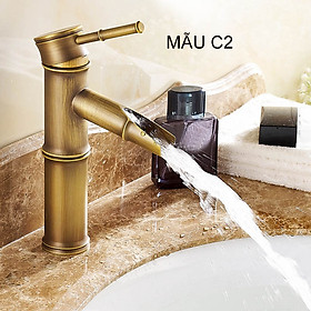 Mua Vòi nước chậu Lavabo phong cách cổ điển loại nóng lạnh  thân hình cây tre