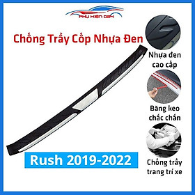 Ốp chống trầy cốp ngoài nhựa đen Rush 2019-2020-2021