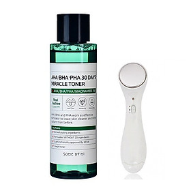 Toner giảm Mụn 30 Ngày AHA - BHA - PHA 30 Day Miracle Toner 150ml Tặng Kèm Máy Massage Mặt Ion Thẩm Thấu Kem Dưỡng