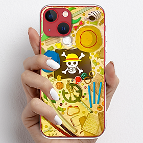 Ốp lưng cho iPhone 13, iPhone 13 Mini nhựa TPU mẫu One Piece cờ đen