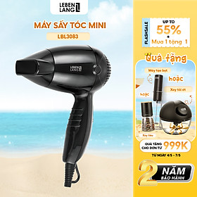 Máy sấy tóc mini Lebenlang LBL3083, chống xơ rối tóc bằng công nghệ ion 1200W, nhỏ gọn tiện lợi, tặng kèm túi đựng, bảo hành 2 năm - hàng chính hãng - Máy sấy mini LBL3083