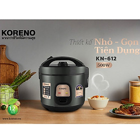 Nồi cơm điện 1,2 lít KORENO KN-612 lòng nồi dày 3 lớp hàng chính hãng bảo hành 12 tháng