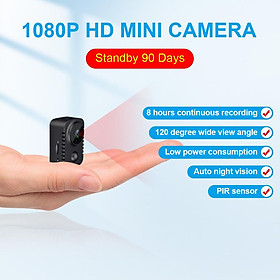 MD29 - Thời gian chờ 90 ngày Phát hiện chuyển động PIR Camera mini 1080P HD IR Tầm nhìn ban đêm Bẫy ảnh An ninh gia đình