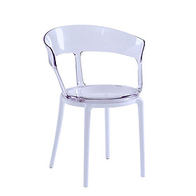 Mua Ghế Cafe Fastfood trong suốt CC1573-S Nội thất Capta Ghế tiếp khách thân nhựa PC trắng trong chân nhựa PP màu trắng tại HCM