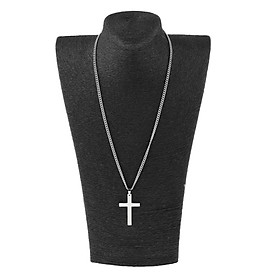 Stainless Steel Christian Prayer Crucifix Pendant Chain Necklace Black