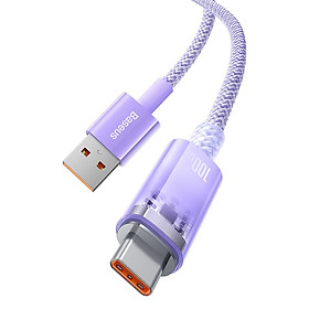 Cáp Sạc Nhanh Tự Ngắt Baseus Explorer Series 2 USB to Type-C 100W dùng cho Samsung Huawei Xiaomi Honor (Smart Power-Off with Smart Temperature Control, Fast Charging Cable) - Hàng chính hãng