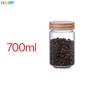 Mua Hũ thuỷ tinh nắp gỗ vặn kín hơi Hobby home decor HUNG4 3 size tùy chọn