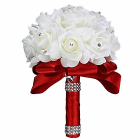 AA Multi Color Bridal Bouquet Rose Foam Crystal Diamante Wedding Handmade Bridesmaid Flower Wedding Wreaths