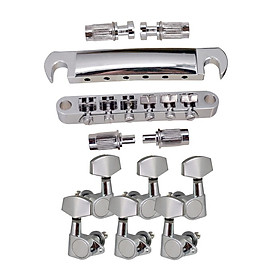 1 Set Roller Saddle Bridge Tailpiece with 3L3R Tuning Pegs for LP Electric Guitar