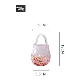 Mua Lọ hoa thủy tinh cao cấp  Bình hoa Hồng phấn hình giỏ xách trang trí decor