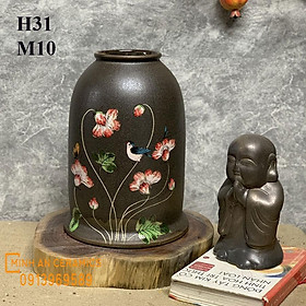 Mua Lọ Hoa Bình Hoa Gốm Dáng Chuông To Men Mộc Khắc Tay  Vẽ Tay Gốm Sứ Bát Tràng - Lọ Hoa Đẹp - Gốm Minh An
