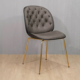 Mua Ghế ngồi bàn trang điểm nệm da màu nâu bò Beetle B-P1 Nội thất Capta Ghế trang điểm nệm PVC cao cấp chân mạ màu vàng Gold Luxury tại HCM