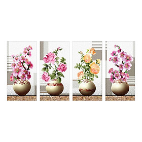 Tranh ghép nghệ thuật 4 bình hoa TNT302