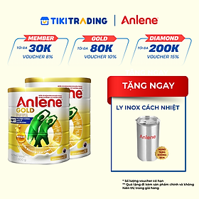 Bao bì mới - Combo 2 Sữa Bột Anlene Gold Hương Vanilla (Hộp Thiếc 800g) tặng ly inox
