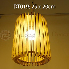 Mua Đèn Gỗ Đẹp / Đèn Thả Trần Trang Trí Hình Trụ DT019