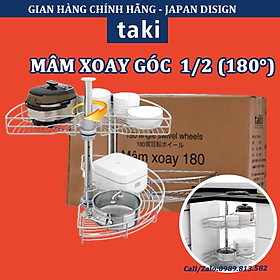Mâm Xoay 1/2 (180) TAKI INOX 304 Tủ Bếp - Bảo Hành 10 Năm - Có Thợ Lắp Đặt