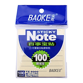 Giấy nhớ có dòng kẻ Baoke TZ6000 / 6001 / 6002 / 6003 I Giấy note ghi chú 4 màu cỡ 3x3/3x4/3x5/A6