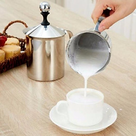 Mua Ca đánh bọt sữa lạnh latte inox 2 lớp 400ml (bình sục sữa lạnh inox làm cà phê bọt)