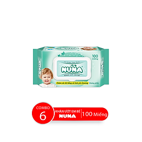 Combo Khăn Ướt Em Bé NUNA Hương Phấn | 100 Miếng/Bao