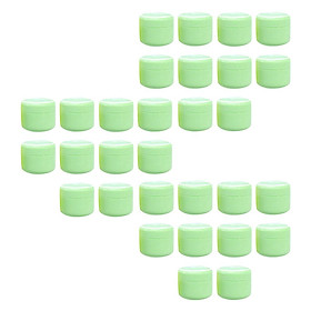 30Pcs Round Face Hand Cream Emulsion Jar Powder Gel Sample Container Pot Green
