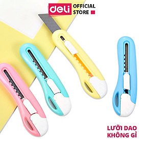 Hình ảnh Dao rọc giấy mini 55mm Deli - 4 màu - Xanh lá/ xanh dương/ hồng/ vàng - 2024