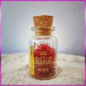 Nhụy Hoa Nghệ Tây Saffron từ Tây Tạng với hũ thuỷ tinh nhỏ tiện dụng 1g &