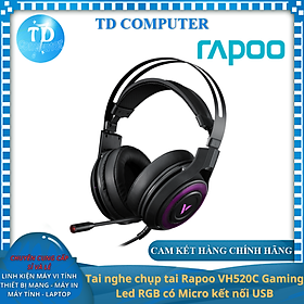 Tai nghe chụp tai Rapoo VH520C Gaming Led RGB có Micro kết nối USB - Hàng chính hãng Nam Thành phân phối