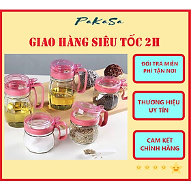 Hình ảnh Bộ Hủ Gia Vị Nhà Bếp - Bộ 5 Hủ Gia Vị Thủy Tinh Kèm Muỗng PaKaSa - Hàng Chính Hãng