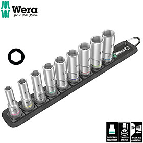 Bộ đầu tuýp dài 3/8" Wera 05004545001 Belt B Deep 1 socket gồm 9 cái