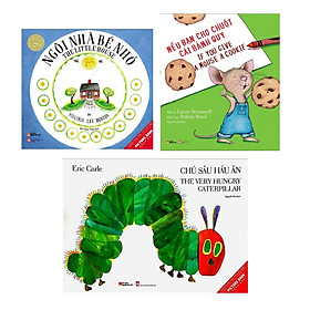 Combo 3 cuốn picture book song ngữ: Ngôi Nhà Bé Nhỏ - The Little House + Nếu Bạn Cho Chuột Cái Bánh Quy (If You Give A Mouse A Cookie) + Chú Sâu Háu Ăn ( Dành cho trẻ từ 3-6 tuổi) ( Tặng kèm Bookmark thiết kế)