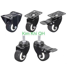 Mua BÁNH XE ĐEN VIỀN 4CM 5CM 6CM 7 5CM LOẠI TỐT - CÓ KHÓA CHỐNG TRƯỢT