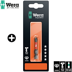 Đầu vít Impaktor 851/4 IMP DC PH 2 x 50 mm SB, Wera 05073956001