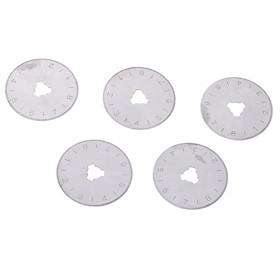 5 Pieces Quilting Blades 28mm/45mm/60mm Rotary Cutter Blades Rotary Blade Refill for Cuts Fabric, Sewing, Leather Craft, Paper, etc