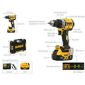 Mua Máy khoan  vặn vít dùng pin BL 18/20V thế hệ mới Dewalt DCD800N (Combo và Body ) - CHÍNH HÃNG SKU DCD800M2T
