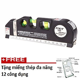 Thước ni vô laser đa năng cân bằng kèm thước kéo 2,5m+ tặng 1 miếng thép đa năng 206418206192