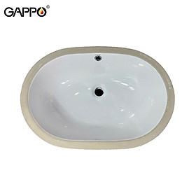 Mua CHẬU SỨ LAVABO ÂM BÀN NHẬP KHẨU NGA GAPPO GT314 OVAL MEN TUYẾT - HÀNG CHÍNH HÃNG