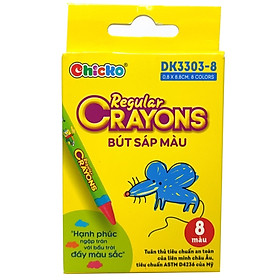 Bút Sáp Màu Chicko Regular Crayons - 8 Màu - DK3303-8