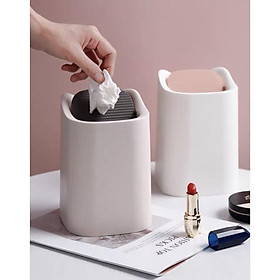 Mua (Giá sale) thùng rác để bàn đỗ bã chè nhựa nhập khẩu cao cấp bóng đẹp