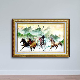 Tranh Con Ngựa: Tranh Bát Mã Du Xuân W653