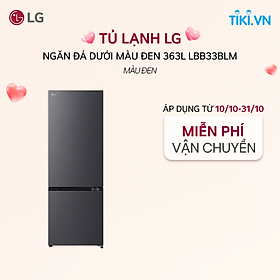 [Chỉ giao Miền Trung/Nam] Tủ lạnh LG ngăn đá dưới màu đen 363L LBB33BLM - Hàng chính hãng
