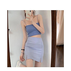 MS239 Áo len tăm 2 dây bún croptop