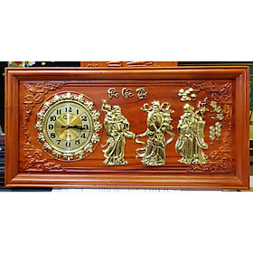 Mua TRANH ĐỒNG HỒ GỖ HƯƠNG ĐỤC NỔI GIÁC VÀNG -TAM ĐA (PHÚC LỘC THỌ)-TG274