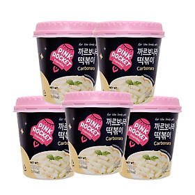 5 hộp Bánh gạo Topokki Pink Rocket vị Phomai x 120g/hộp