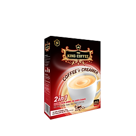 Cà Phê Hòa Tan 2IN1 Cà phê và bột kem không sữa KING COFFEE - Hộp 15 gói x 10g - Không đường