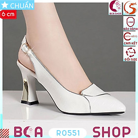 Giày cao gót nữ 6p RO551 ROSATA tại BCASHOP mũi nhọn, gót vuông cách điệu, quai sai nhìn lạ mắt và thời trang