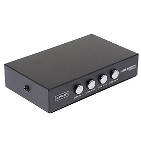 USB 2.0 Sharing Manual Switch KVM Adapter Box 4Ports Hub for Printer