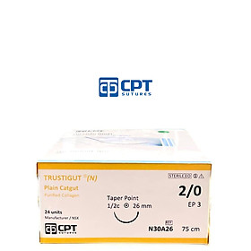Chỉ phẫu thuật tự tiêu tan nhanh CPT Trustigut (N) Plain Catgut số 2/0 - N30A26