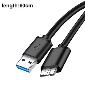 USB 3.0 Loại A đến USB3.0 MICRO B SEFAPTER DATA Dữ liệu dây cáp đồng bộ hóa cho ổ cứng bên ngoài đĩa HDD ổ cứng Màu cáp: Đen 60cm