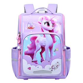 Balo chống gù dáng hộp cho bé gái, ,balo học sinh tiểu học siêu dễ thương HS1108